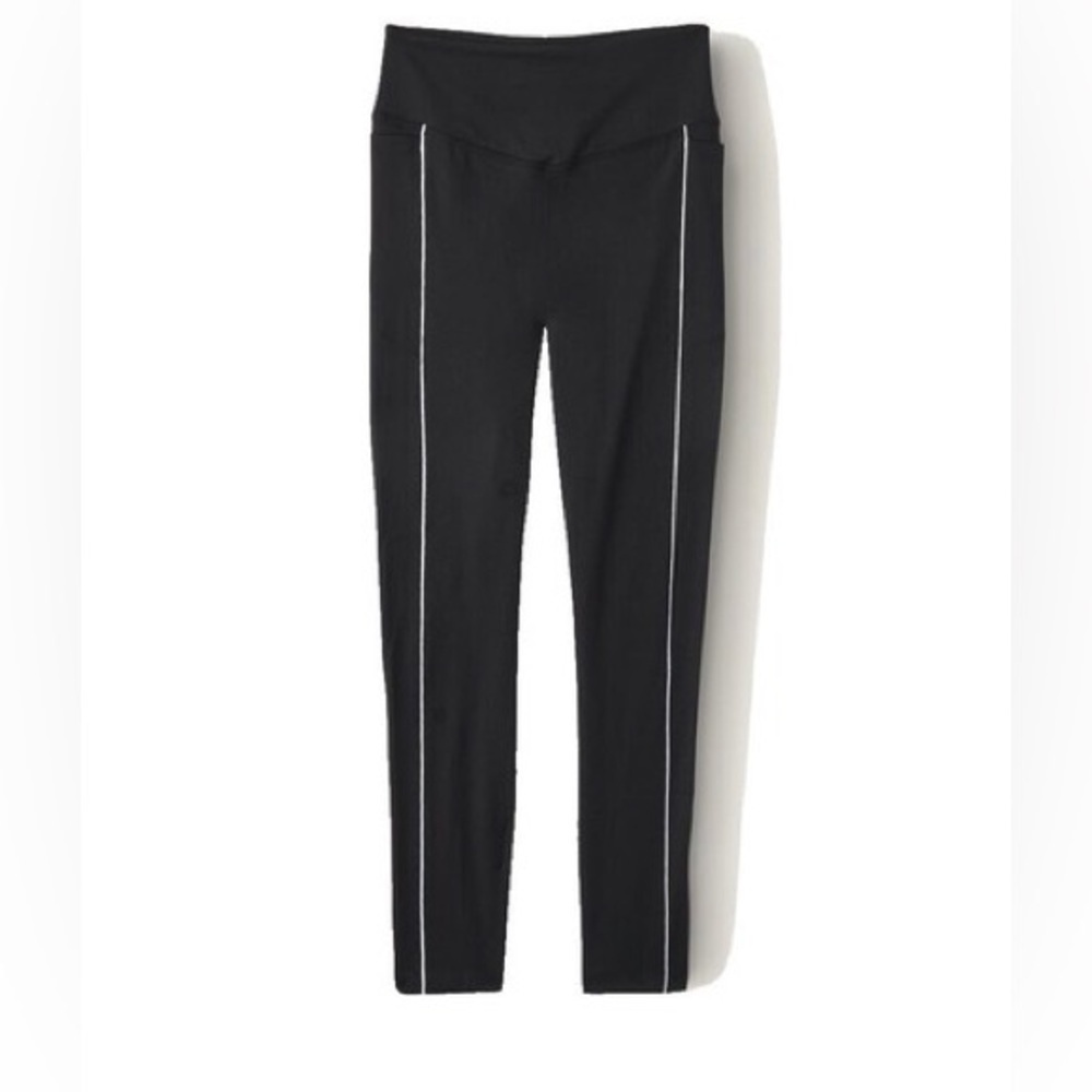 Wilo the Label Leggings Women’s XS Black Ribbed White Stripe Legging